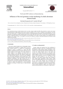 Influence of the Tool Geometry on the Machining of