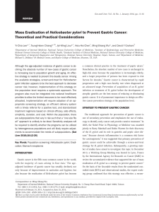Mass Eradication of Helicobacter pylori to Prevent