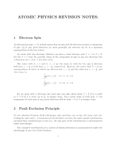 ATOMIC PHYSICS REVISION NOTES: