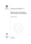 Electronic Structure Calculations of Point Defects in