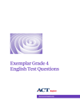 Exemplar Grade 4 English Test Questions