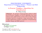 k-Nearest Neighbor Algorithm for Classification