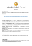 St Paul`s Catholic School PHYSICS Entry Requirements At least a