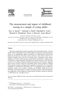 The measurement and impact of childhood teasing in a sample of