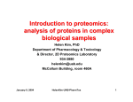 Introduction to proteomics: analysis of proteins in complex biological