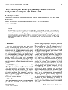 Application of grain boundary engineering concepts