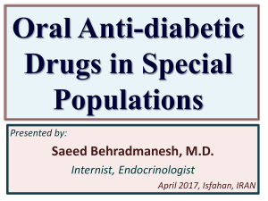 Oral Anti-diabetic Drugs in Special Populations
