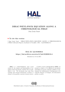 dirac-weyl-fock equation along a chronological field