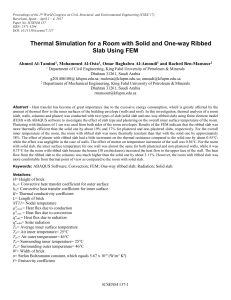 Thermal Simulation for a Room with Solid and One