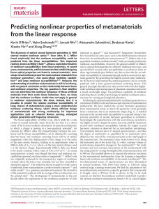 Predicting nonlinear properties of metamaterials from the linear