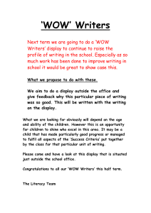 WOW Writers use - Woodlesford Primary School