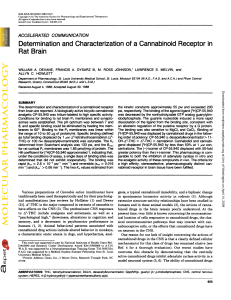 Determination and Characterization of a Cannabinoid Receptor in