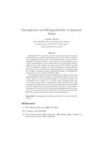 Entanglement and Distinguishability of Quantum States