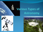 Various Types of Astronomy