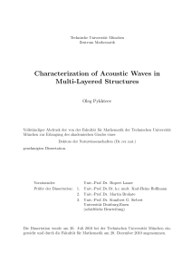 Characterization of Acoustic Waves in Multi