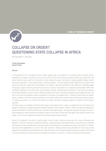 collapse or order? questioning state collapse in africa