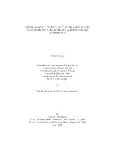 High harmonic generation by short laser pulses: time