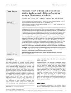 First case report of blood and urine cultures positive bacteraemia by