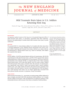 Mild Traumatic Brain Injury in US Soldiers Returning from Iraq