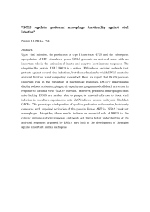 "ISG15 regulates peritoneal macrophage functionality against viral