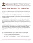 Requests for Reconsideration of Library Materials Policy