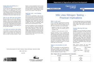 Dairy 17 - Milk Urea Nitrogen