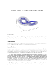 Physics Tutorial 2: Numerical Integration Methods