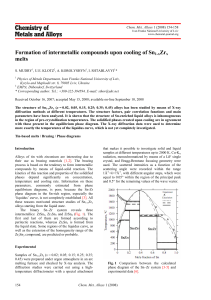 Formation of intermetallic compounds upon cooling of Sn1