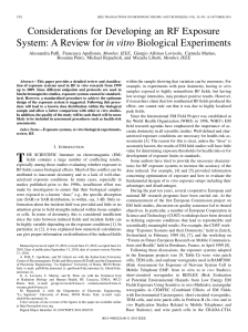 Considerations for Developing an RF Exposure System: A Review