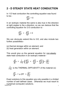 2 - D STEADY STATE HEAT CONDUCTION