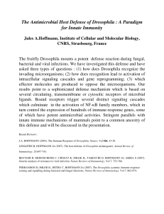 The Antimicrobial Host Defense of Drosophila : A paradigm for