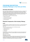 Industry Pathways in the VCE and VCAL Program Description