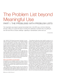 The Problem List beyond Meaningful Use