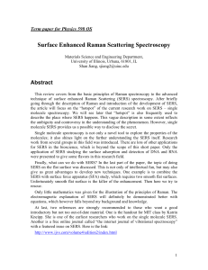 Surface Enhanced Raman Scattering Spectroscopy