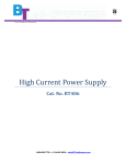High Current Power Supply, Cat. No. BT406