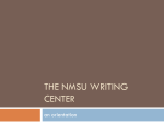 Writing Center Orientation PowerPoint