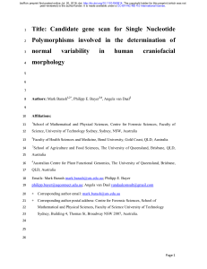 Candidate gene scan for Single Nucleotide Polymorphisms involved