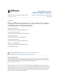 Ethanol Pharmacokinetics in Neonates Secondary to Medication
