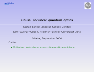 Causal nonlinear quantum optics