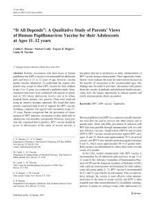 “It All Depends”: A Qualitative Study of Parents` Views of Human