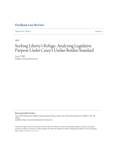 Seeking Liberty`s Refuge: Analyzing Legislative Purpose Under