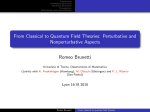 From Classical to Quantum Field Theories: Perturbative and