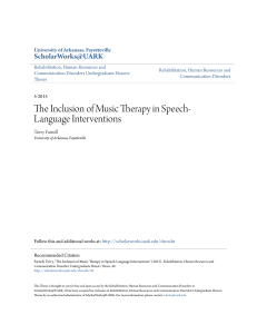 The Inclusion of Music Therapy in Speech