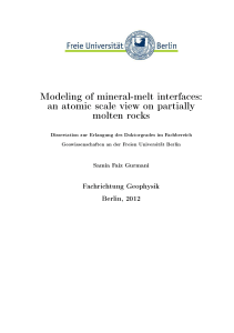 Modeling of mineral-melt interfaces: an atomic scale view on