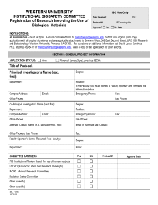 application to conduct research involving