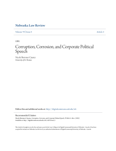 Corruption, Corrosion, and Corporate Political Speech