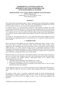 experimental investigation of different ejector geometries