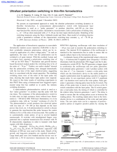 Ultrafast polarization switching in thin-film ferroelectrics