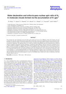 Water deuteration and ortho-to-para nuclear spin ratio of H2 in