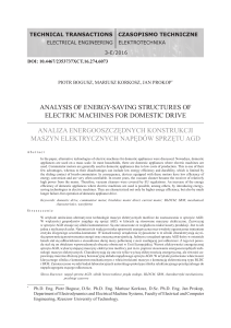 Analysis of energy-saving structures of electric machines for